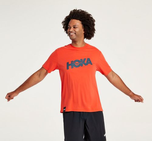 Hoka One One Herre Brand T-skjorte Tops Fiesta Norge-19WBY